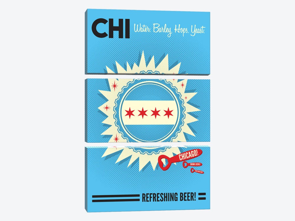 Chicago Refreshing Beer by Benton Park Prints 3-piece Art Print