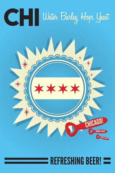 Chicago: Chicago Refreshing Beer by Benton Park Prints