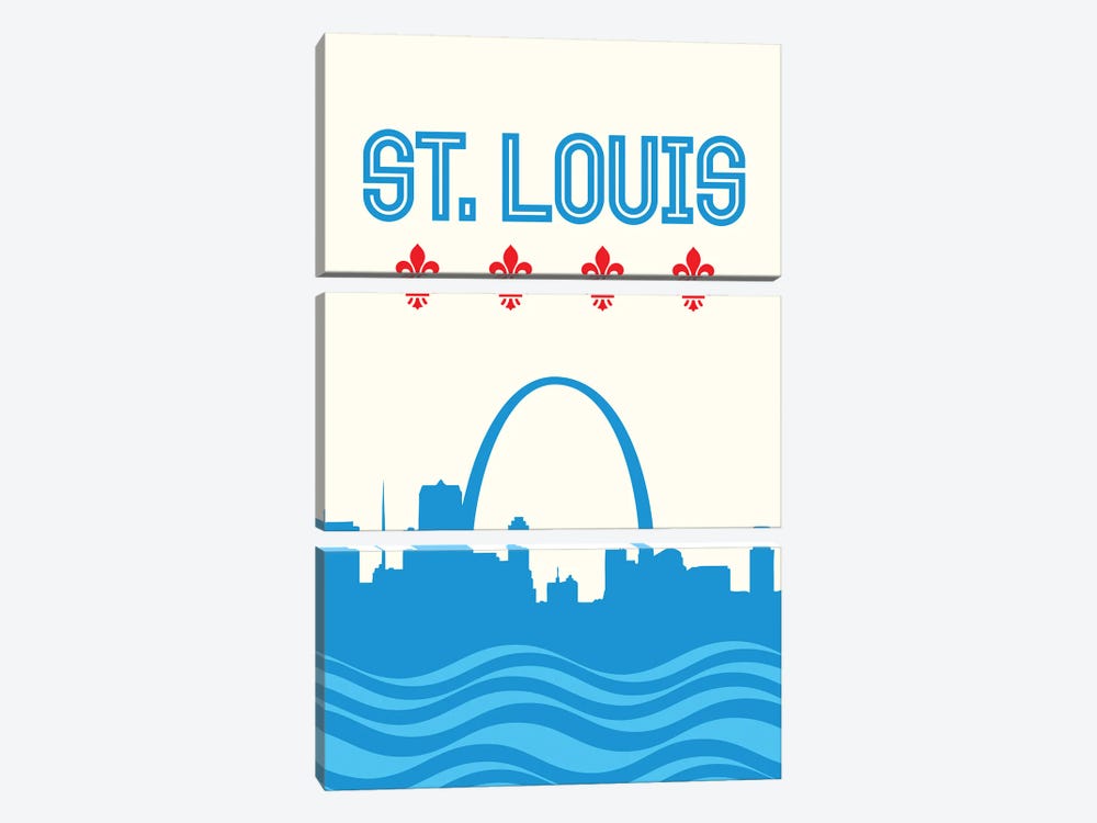 St. Louis Skyline 3-piece Canvas Art Print