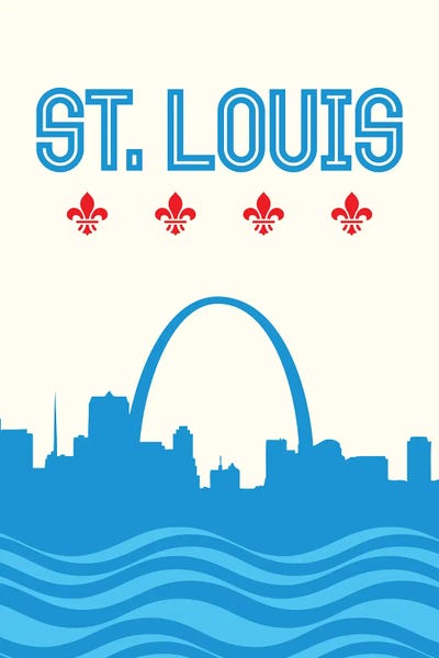 Flags: St. Louis Skyline by Benton Park Prints