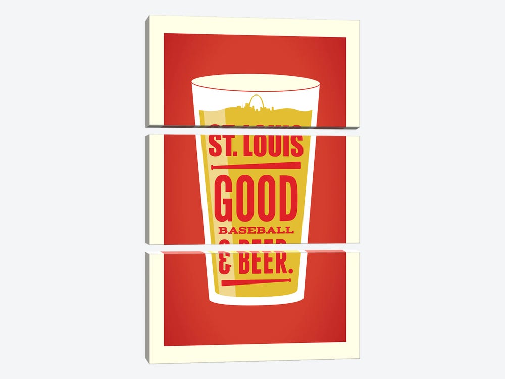 St. Louis: Good Baseball & Beer by Benton Park Prints 3-piece Canvas Art