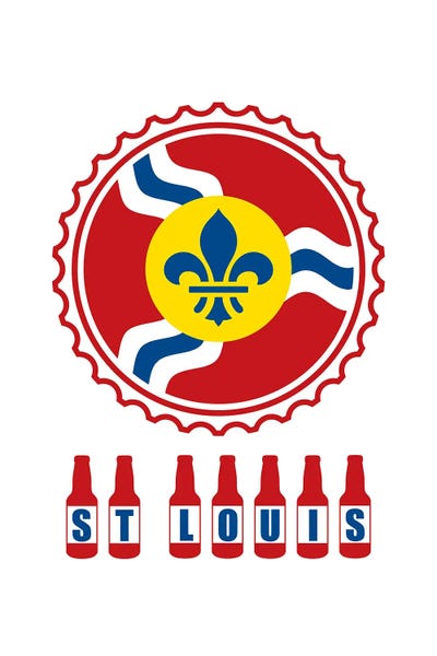 St. Louis: St. Louis Beer Bottles by Benton Park Prints