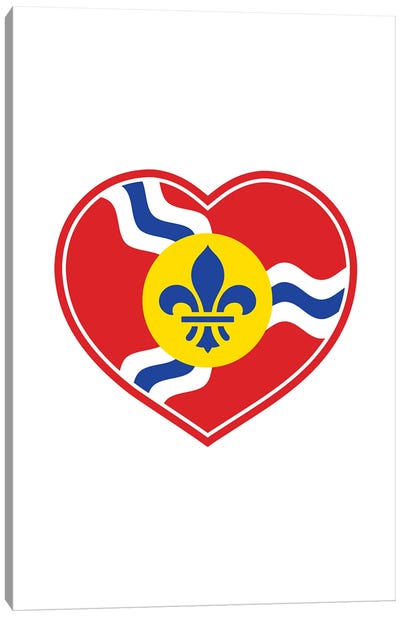 St. Louis Flag Heart Canvas Art Print - Heart Art