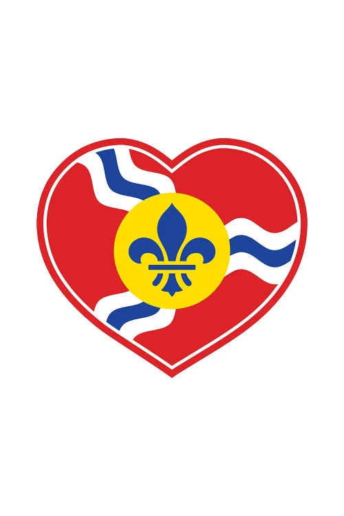 St. Louis Flag Heart