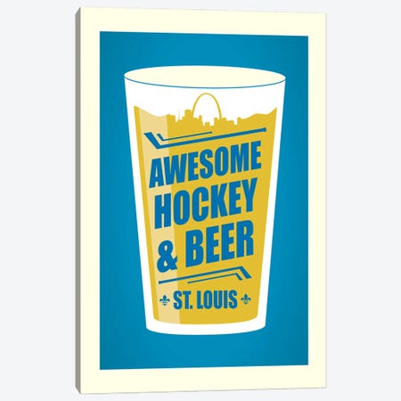 St. Louis: Awesome Hockey & Beer Canvas Print #BPP160} by Benton Park Prints Canvas Wall Art