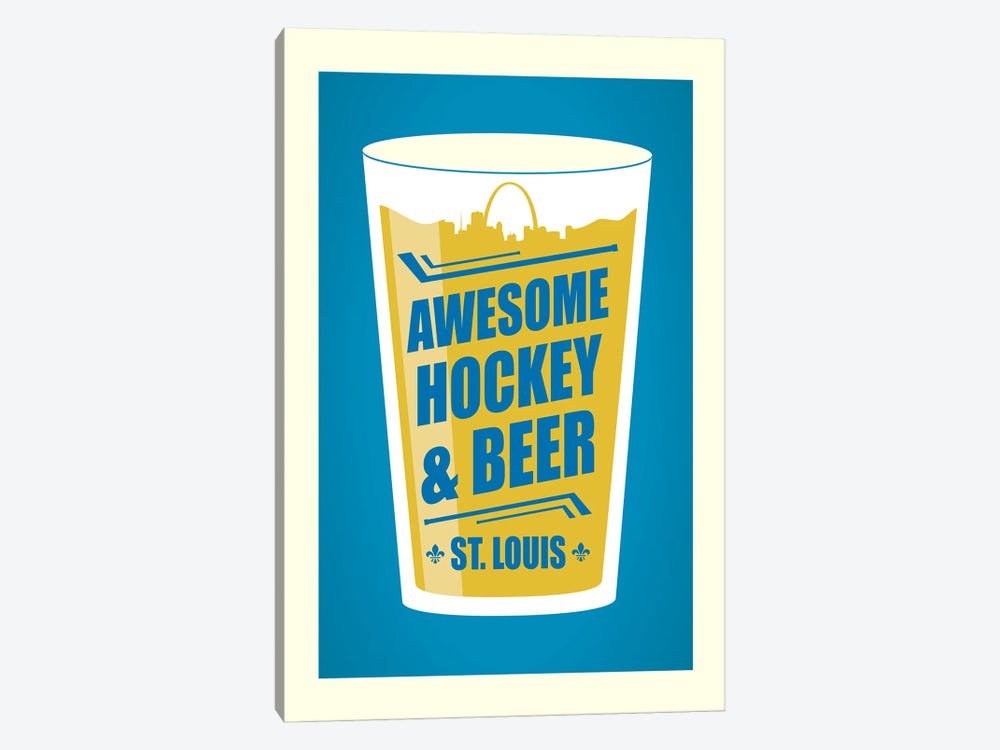 St. Louis: Awesome Hockey & Beer by Benton Park Prints 1-piece Canvas Artwork