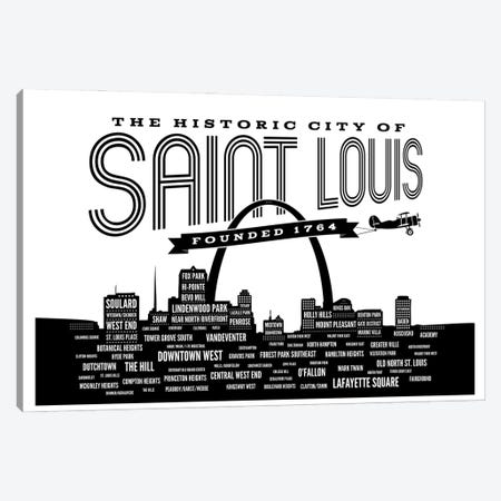 St. Louis Neighborhoods Skyline Canvas Print #BPP161} by Benton Park Prints Canvas Wall Art