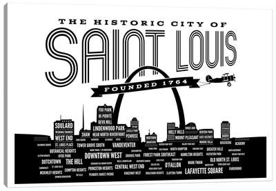 St. Louis Neighborhoods Skyline Canvas Art Print - St. Louis Art