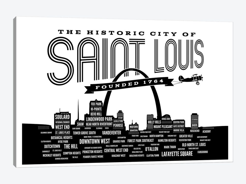 St. Louis Neighborhoods Skyline 1-piece Canvas Art Print