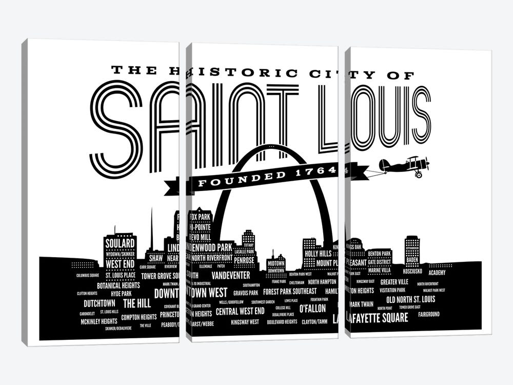 St. Louis Neighborhoods Skyline by Benton Park Prints 3-piece Canvas Art Print