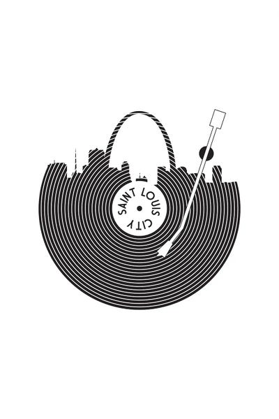 Black & White Pop Culture Art: St. Louis Record by Benton Park Prints