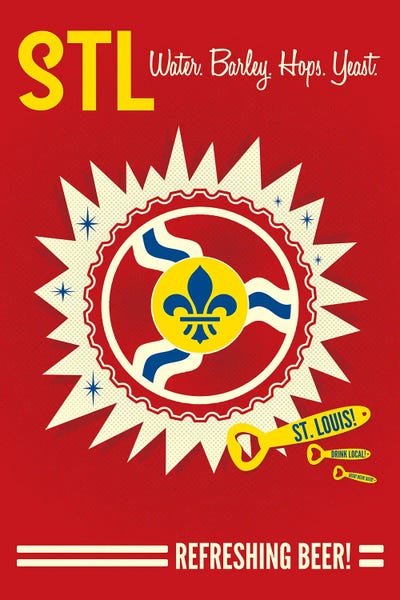 St. Louis: St. Louis Refreshing Beer by Benton Park Prints