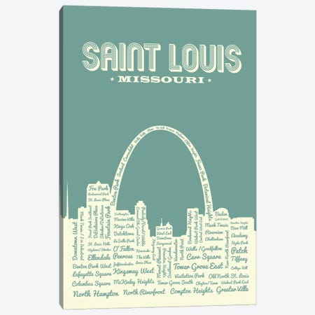 St. Louis Arch Skyline Canvas Print #BPP164} by Benton Park Prints Canvas Art Print