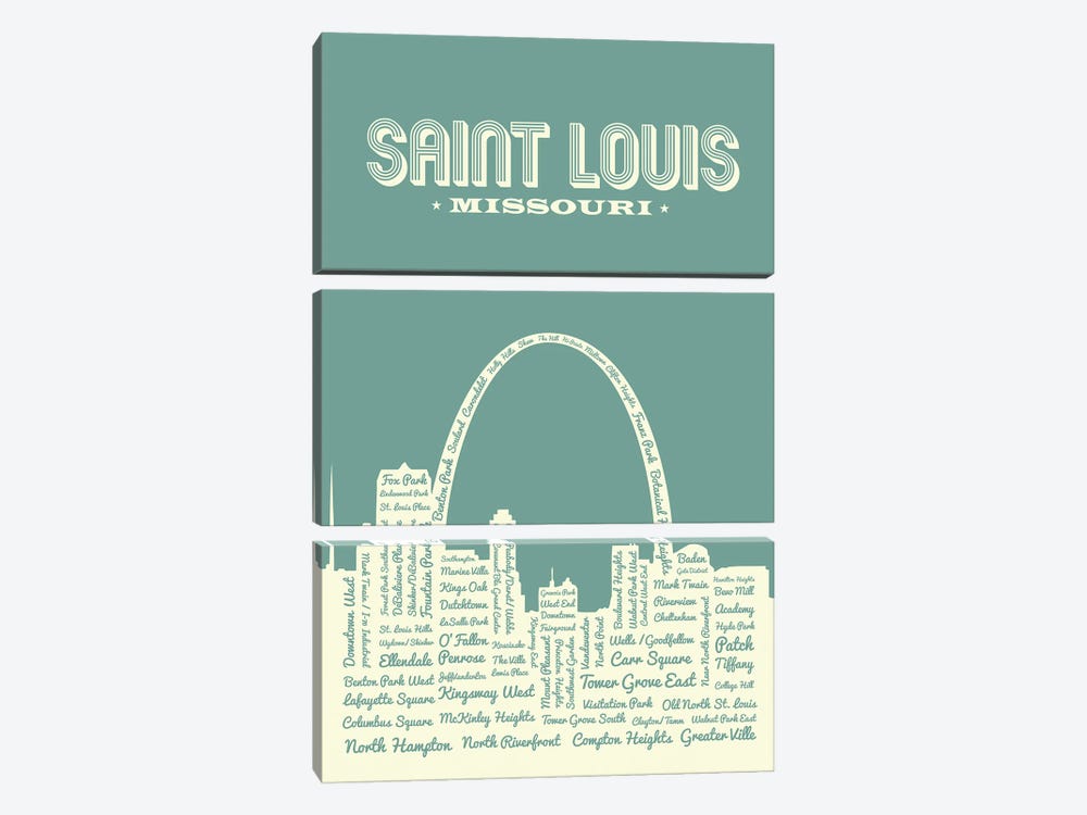 St. Louis Arch Skyline by Benton Park Prints 3-piece Canvas Wall Art