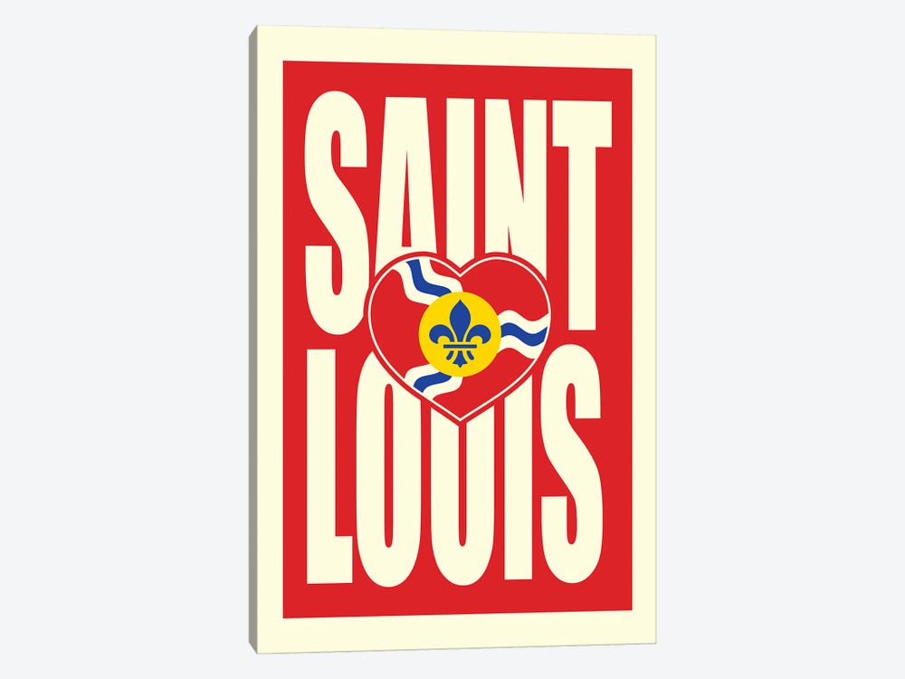 St. Louis Typography Heart by Benton Park Prints 1-piece Canvas Artwork