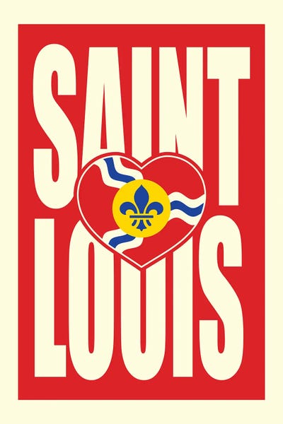 St. Louis: St. Louis Typography Heart by Benton Park Prints