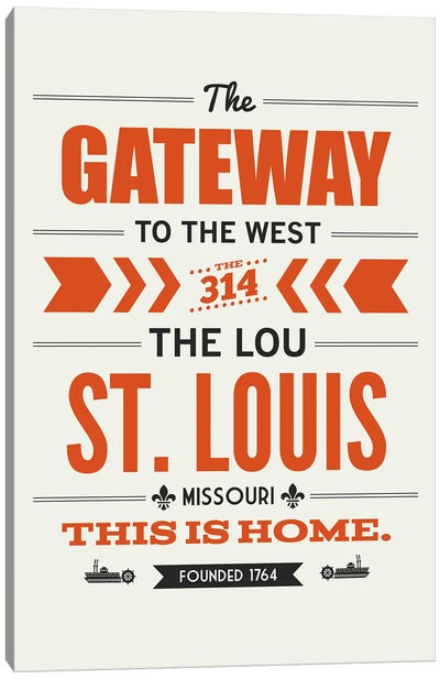 St. Louis: This Is Home Canvas Art Print - Benton Park Prints