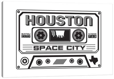 Houston Cassette Canvas Art Print - Texas Art