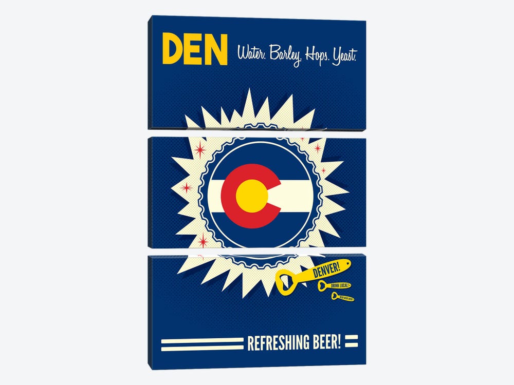 Denver Refreshing Beer by Benton Park Prints 3-piece Canvas Art