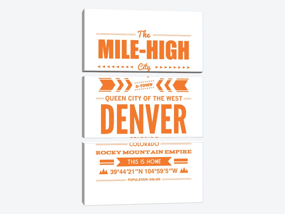 Denver Typography by Benton Park Prints 3-piece Canvas Art