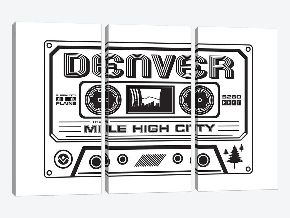 Denver Cassette 3-piece Canvas Print