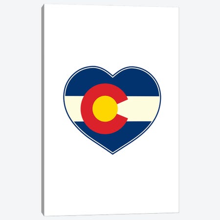 Colorado Flag Heart Canvas Print #BPP177} by Benton Park Prints Canvas Art