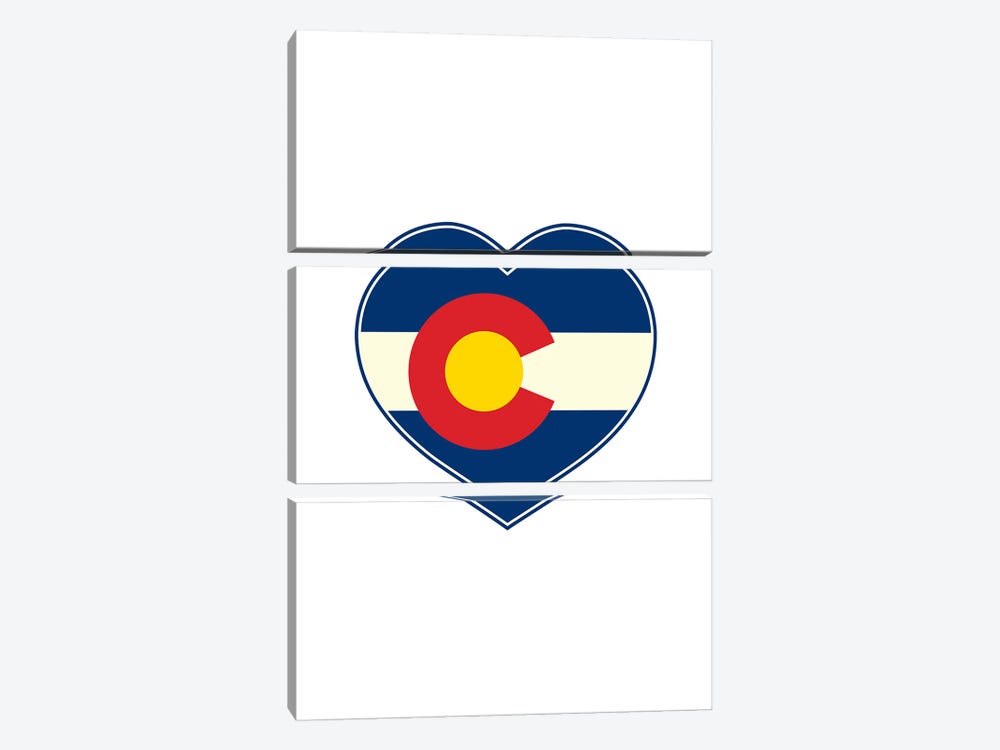 Colorado Flag Heart by Benton Park Prints 3-piece Canvas Wall Art