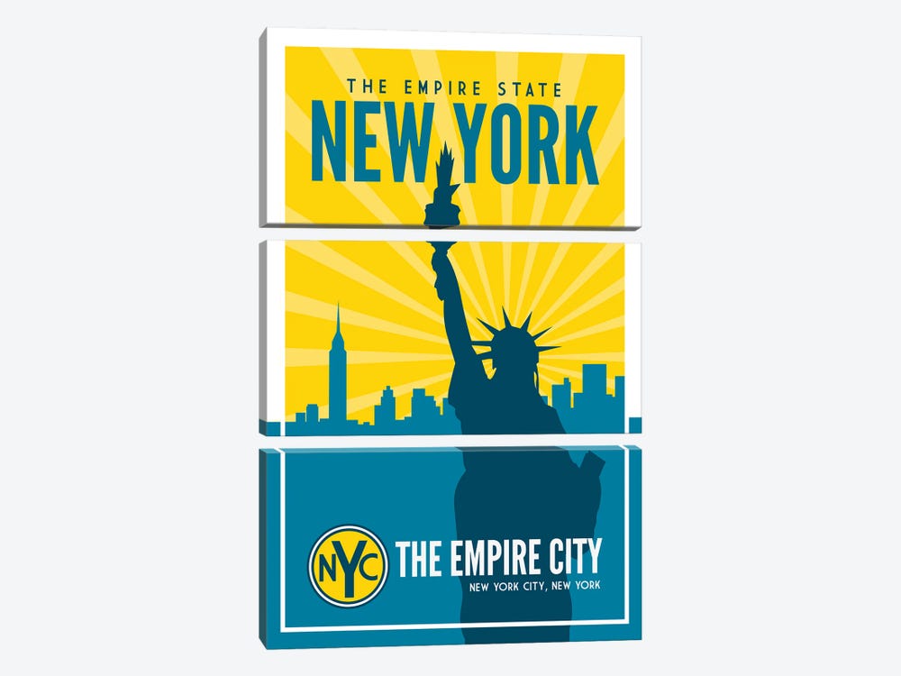 New York Empire State by Benton Park Prints 3-piece Canvas Artwork
