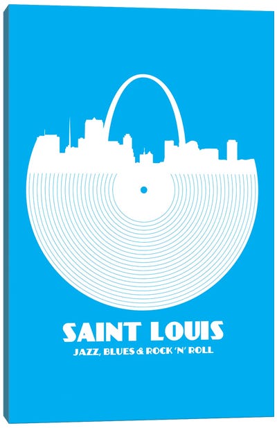 Saint Louis - Jazz, Blues & Rock 'N' Roll Canvas Art Print - St. Louis Art