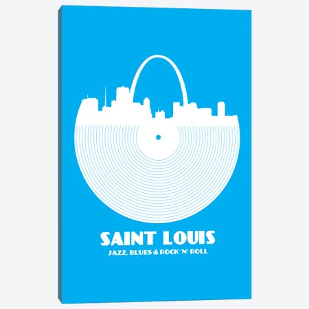 Saint Louis - Jazz, Blues & Rock 'N' Roll Canvas Print #BPP184} by Benton Park Prints Canvas Print