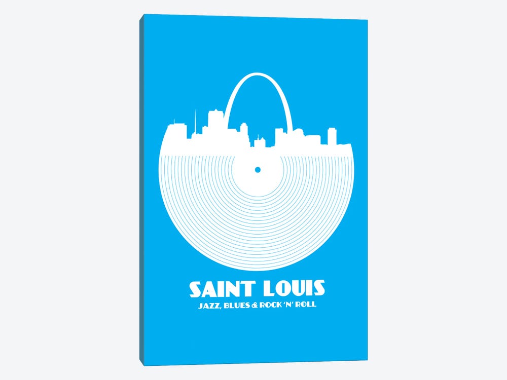 Saint Louis - Jazz, Blues & Rock 'N' Roll by Benton Park Prints 1-piece Canvas Artwork