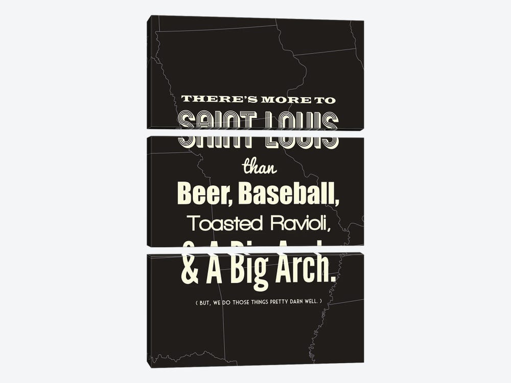 There's More To St. Louis - Dark by Benton Park Prints 3-piece Canvas Art Print