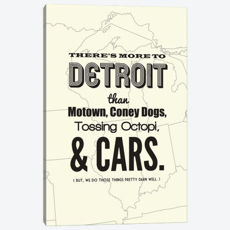There's More To Detroit - Light Canvas Print #BPP194} by Benton Park Prints Canvas Wall Art