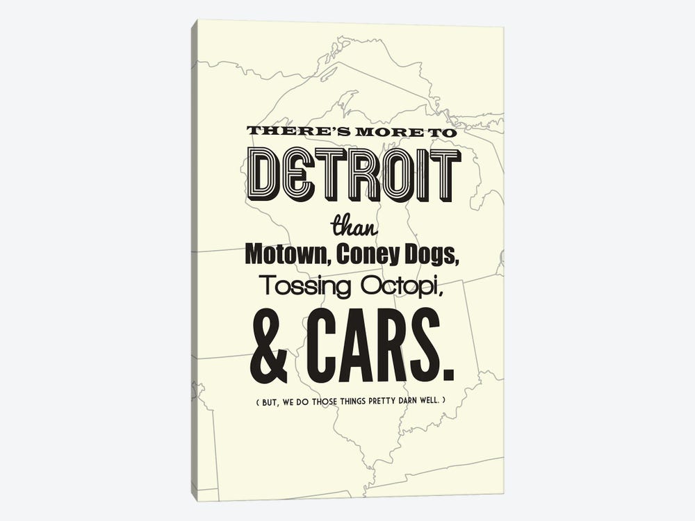 There's More To Detroit - Light by Benton Park Prints 1-piece Canvas Art Print