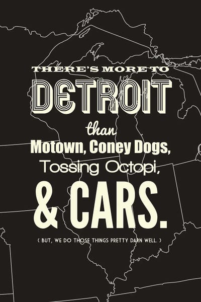 There's More To Detroit - Dark by Benton Park Prints framed wall art