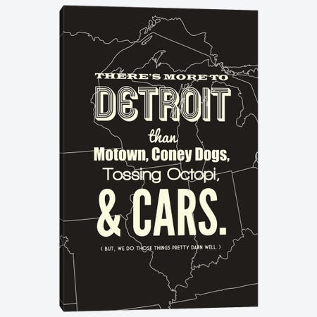 There's More To Detroit - Dark Canvas Print #BPP195} by Benton Park Prints Canvas Art