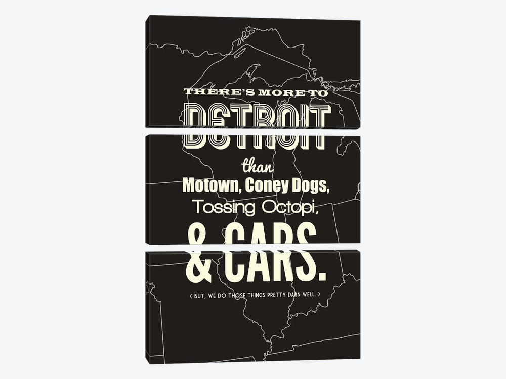 There's More To Detroit - Dark by Benton Park Prints 3-piece Canvas Artwork