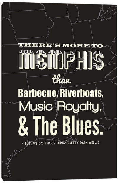 There's More To Memphis - Dark Canvas Art Print - Memphis