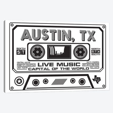Austin Texas Cassette Canvas Print #BPP206} by Benton Park Prints Canvas Artwork