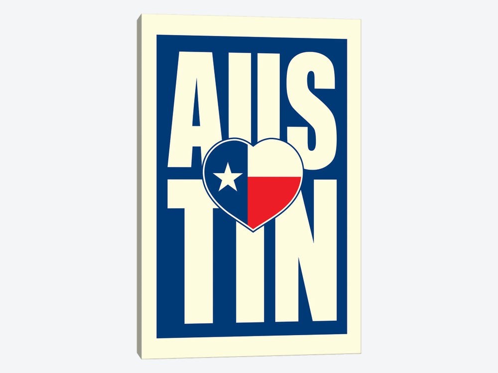 Austin Typography Heart by Benton Park Prints 1-piece Canvas Artwork