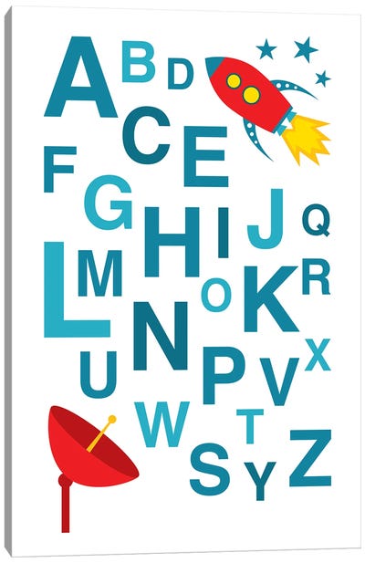 ABC Rocket Canvas Art Print - Full Alphabet Art