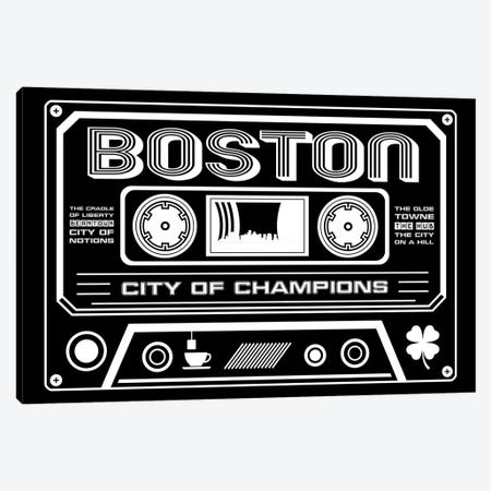 Boston Cassette - Dark Background Canvas Print #BPP218} by Benton Park Prints Canvas Wall Art