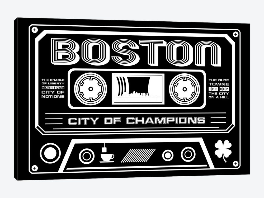 Boston Cassette - Dark Background by Benton Park Prints 1-piece Art Print