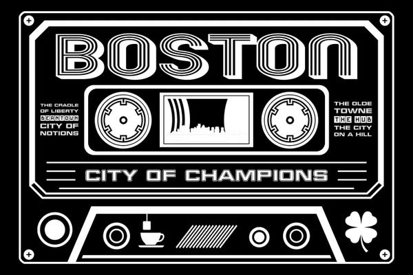 Media Formats: Boston Cassette - Dark Background by Benton Park Prints