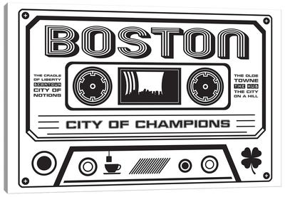 Boston Cassette - Light Background Canvas Art Print - Music Lover
