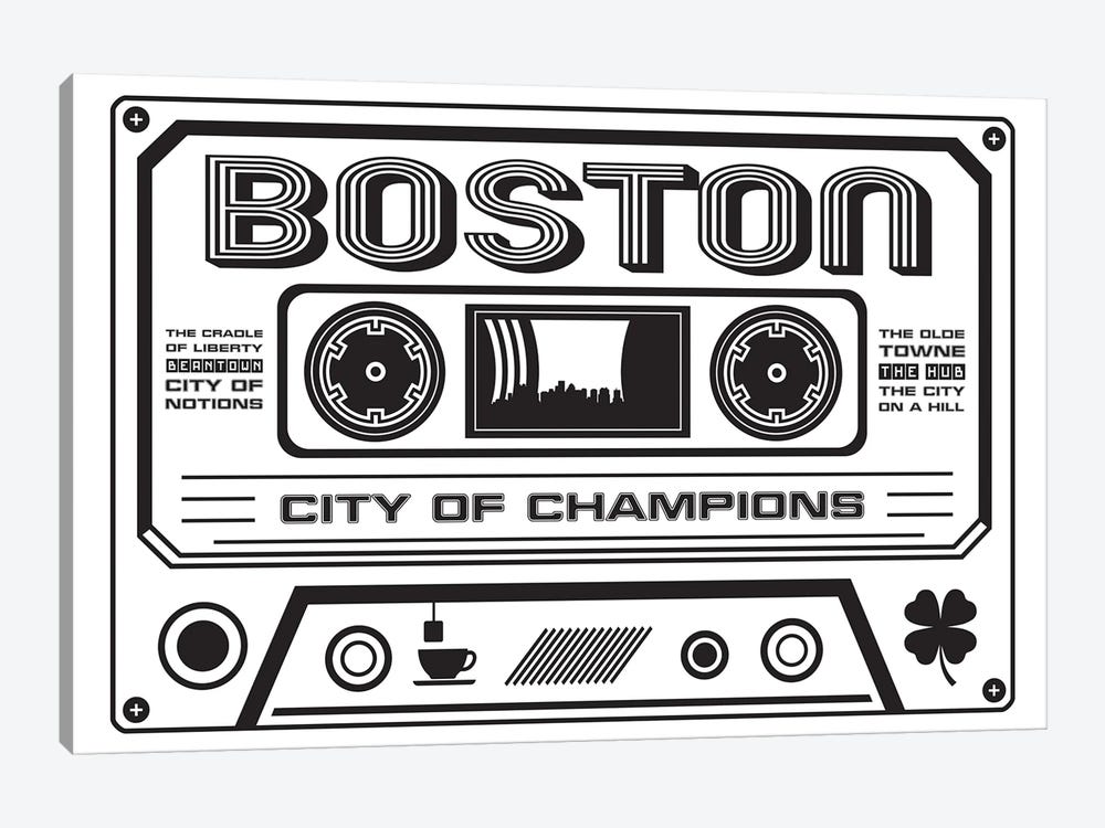 Boston Cassette - Light Background by Benton Park Prints 1-piece Canvas Artwork