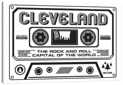 Cleveland Cassette - Light Background Canvas Art Print - Music Lover