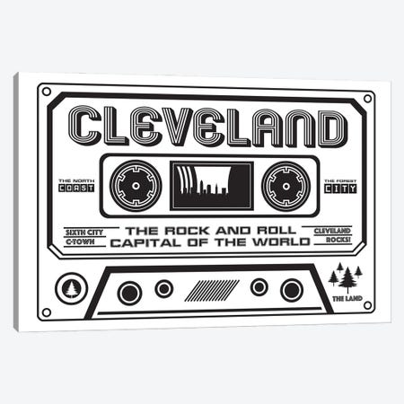 Cleveland Cassette - Light Background Canvas Print #BPP226} by Benton Park Prints Canvas Artwork