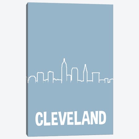 Cleveland Line Skyline Canvas Print #BPP227} by Benton Park Prints Canvas Wall Art