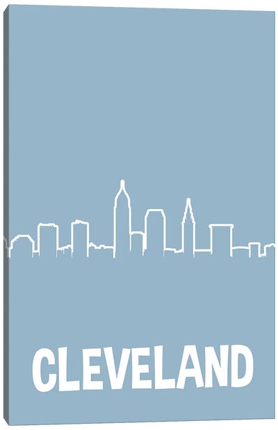 Cleveland Line Skyline Canvas Art Print - Cleveland Art